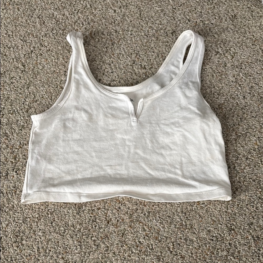 Wild Fable White Cut Out Crop Tank Top